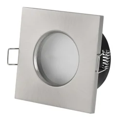 SUPPORTO PORTA FARETTO DA INCASSO LAMPADINE LED MR16 PAR16 QUADRATO ACCIAIO 75MM