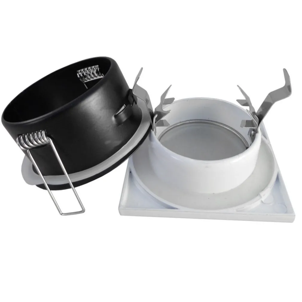 SUPPORTO PORTA FARETTO DA INCASSO LAMPADINE LED MR16 PAR16 QUADRATO ACCIAIO 75MM