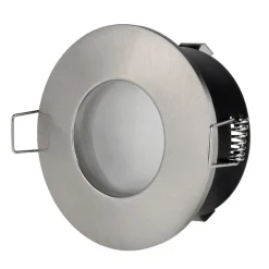 SUPPORTO PORTA FARETTO DA INCASSO LAMPADINE LED MR16 PAR16 ROTONDO ACCIAIO 75MM