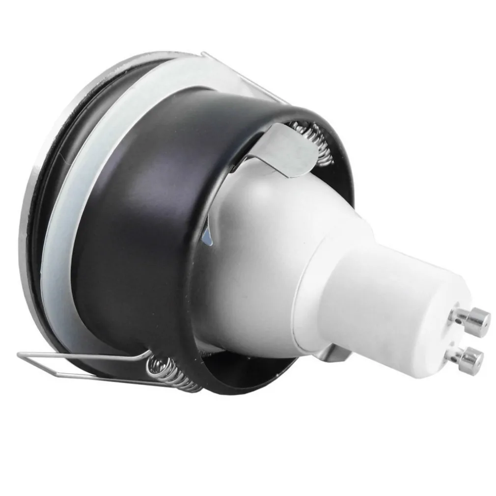 SUPPORTO PORTA FARETTO DA INCASSO LAMPADINE LED MR16 PAR16 ROTONDO ACCIAIO 75MM