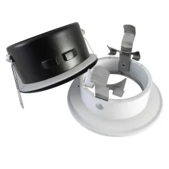 SUPPORTO PORTA FARETTO DA INCASSO LAMPADINE LED MR16 PAR16 ROTONDO ACCIAIO 75MM