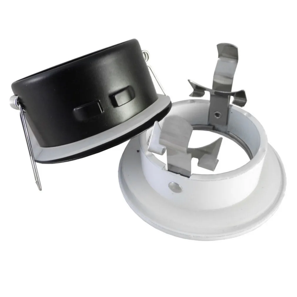 SUPPORTO PORTA FARETTO DA INCASSO LAMPADINE LED MR16 PAR16 ROTONDO ACCIAIO 75MM