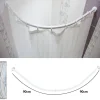 SUPPORTO TENDA DOCCIA ANGOLARE BIANCO BAGNO 90X90CM BASTONE ASTA TELAIO CURVO