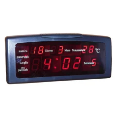 SVEGLIA DIGITALE ELETTRICA OROLOGIO LUCE LED CON DATA GIORNO TEMPERATURA