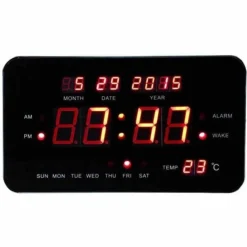 SVEGLIA DIGITALE ELETTRICA OROLOGIO LUCE LED CON DATA GIORNO TEMPERATURA NERO