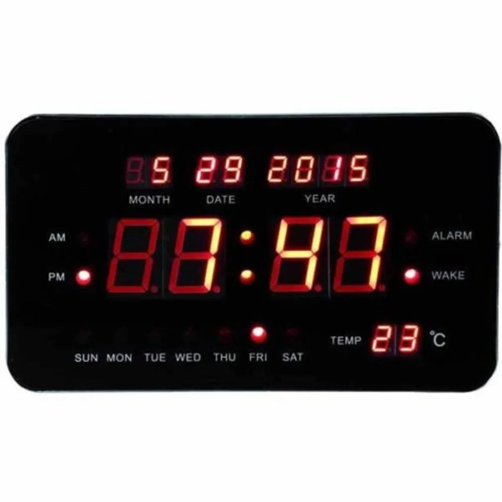 SVEGLIA DIGITALE ELETTRICA OROLOGIO LUCE LED CON DATA GIORNO TEMPERATURA NERO