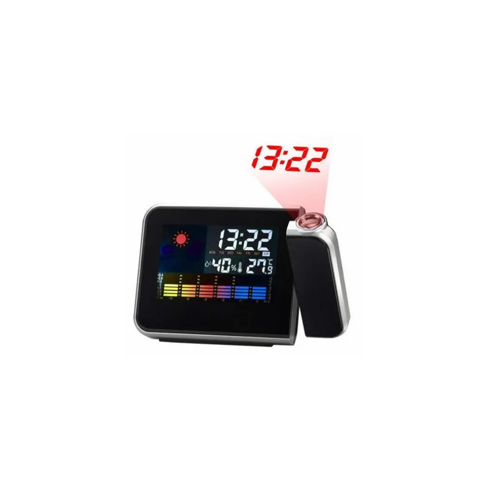 SVEGLIA IGROMETRO DIGITALE LASER OROLOGIO TEMPERATURA PER UMIDITA' ALLARME DATA