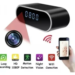 SVEGLIA OROLOGIO CON TELECAMERA SPIA NASCOSTA CON VISIONE NOTTURNA SORVEGLIANZA