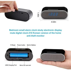 SVEGLIA OROLOGIO CON TELECAMERA SPIA NASCOSTA CON VISIONE NOTTURNA SORVEGLIANZA