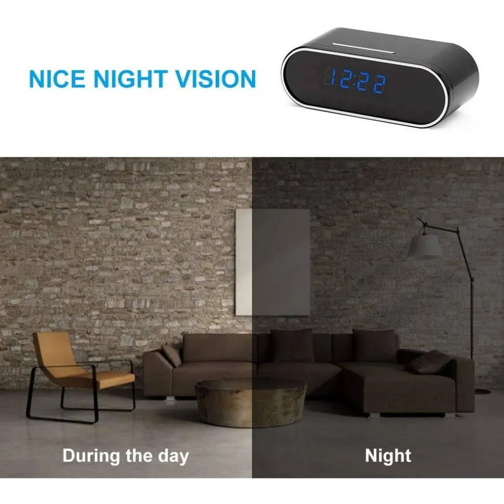 SVEGLIA OROLOGIO CON TELECAMERA SPIA NASCOSTA CON VISIONE NOTTURNA SORVEGLIANZA