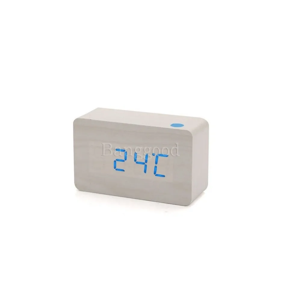 Sveglia Orologio Wooden Light LED Digital Alarm Clock Calendario Termometro