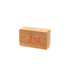 Sveglia Orologio Wooden Light LED Digital Alarm Clock Calendario Termometro