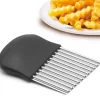 TAGLIA AFFETTA PIEGA MODELLA PATATE PATINE FRITTE ONDULATE EFFETTO CHIPS