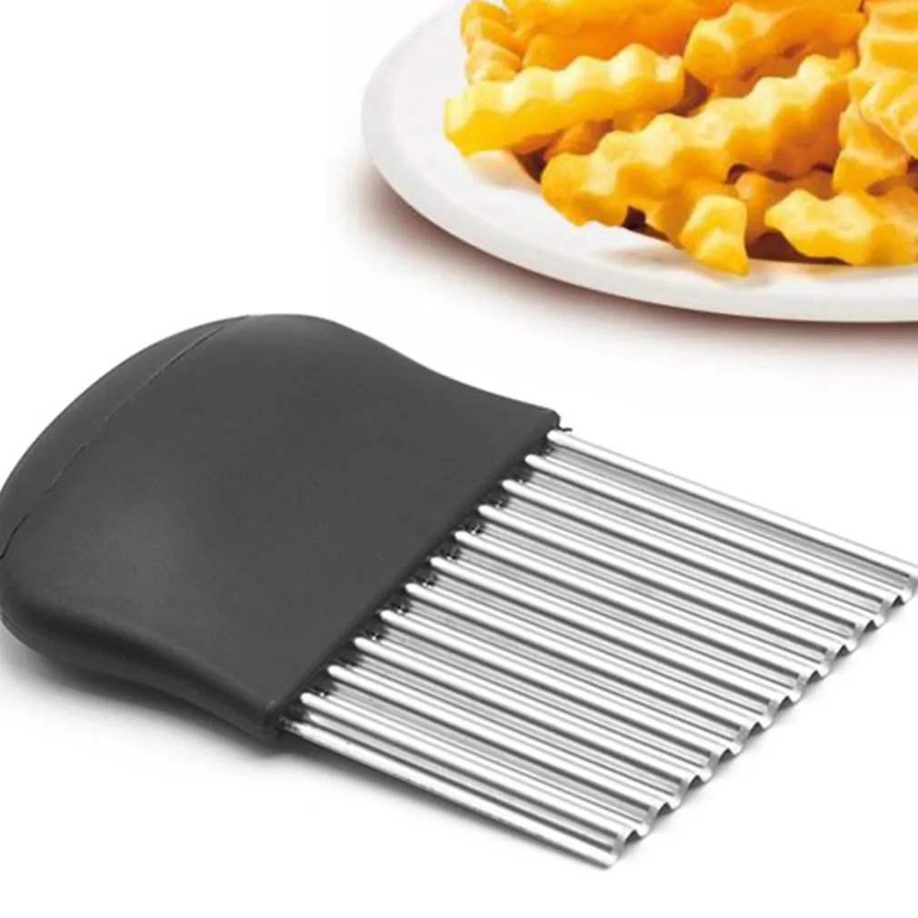 TAGLIA AFFETTA PIEGA MODELLA PATATE PATINE FRITTE ONDULATE EFFETTO CHIPS