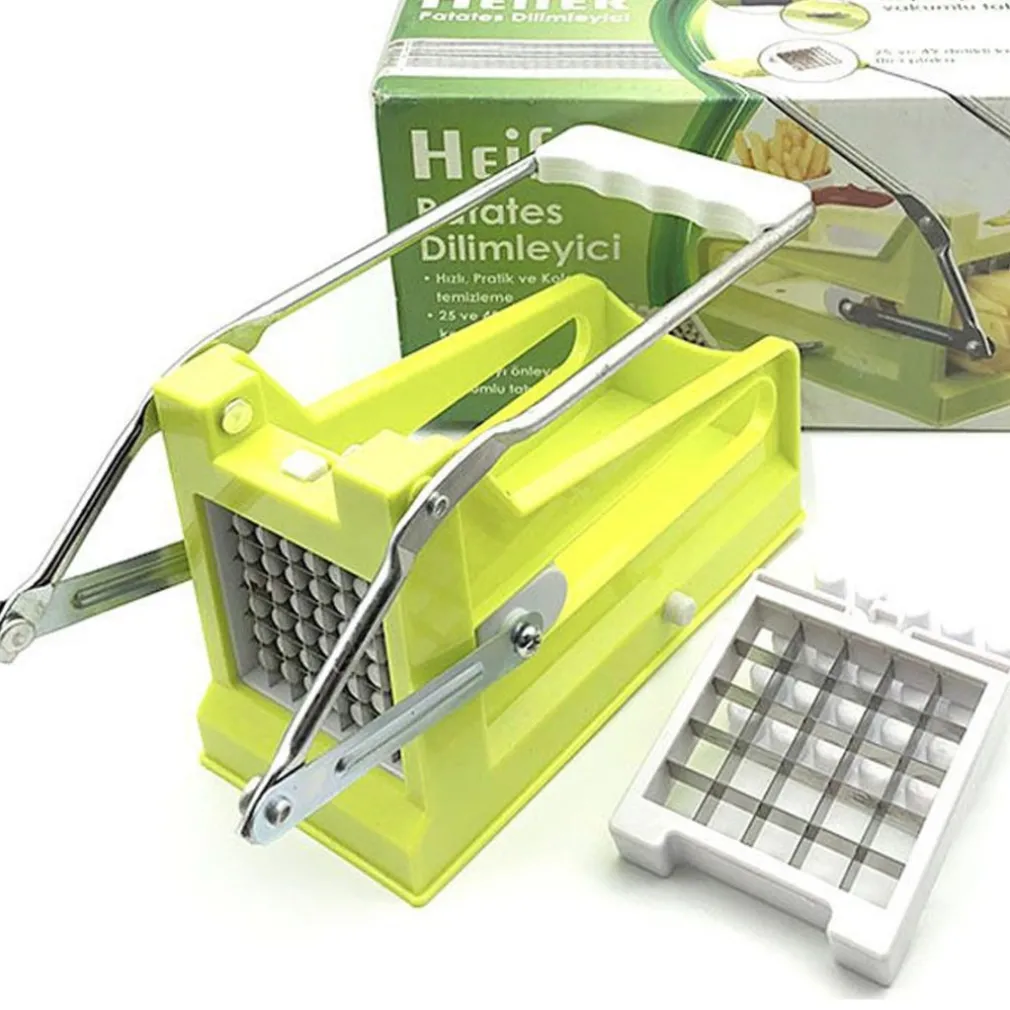 TAGLIA PATATE AFFETTA CON LAME IN ACCIAIO INOX PATATINE FRITTE BASTONCINO CUCINA