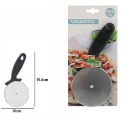 TAGLIA PIZZA ROTELLA LAMA LISCIA IN ACCIAIO MANICO ANTISCIVOLO 19.5X10CM 74168