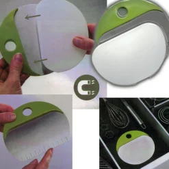 TAGLIAPASTA PIZZA MULTIFUNZIONE SPATOLA ROTONDO IN ACCIAIO INOX CON RIGHELLO