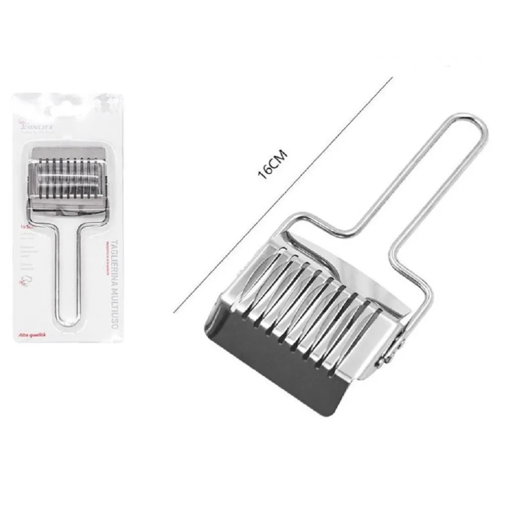 TAGLIAPASTA TAGLIERINA MULTIUSO IN ACCIAIO INOX RULLO UTENSILE CUCINA 16CM 50458