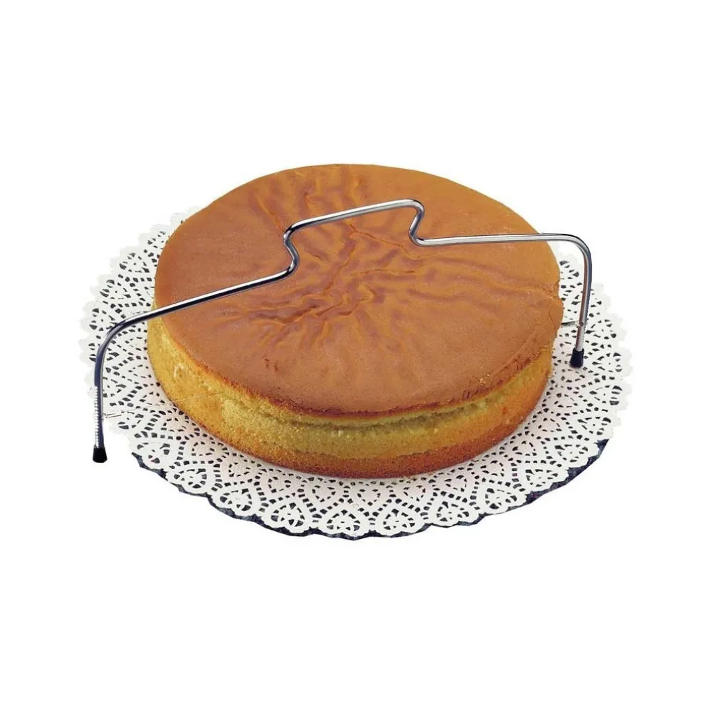 TAGLIATORTA A FILO IN ACCIAIO 31 CM REGOLABILE ORIZZONTALE PAN DI SPAGNA DOLCI