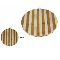 TAGLIERE BAMBU’ LEGNO BAMBOO NATURALE TAVOLA AFFETTARE CUCINA ROTONDO 32CM 58376