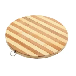 TAGLIERE BAMBU’ LEGNO BAMBOO NATURALE TAVOLA AFFETTARE CUCINA ROTONDO 32CM 58376