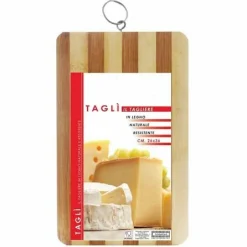 TAGLIERE IN LEGNO NATURALE RESISTENTE PER ALIMENTI CUCINA CASA 26X36CM