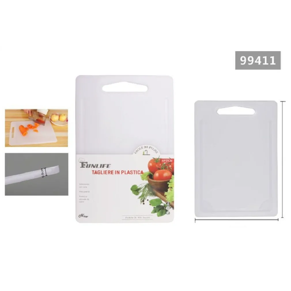 TAGLIERE IN PLASTICA CON CANALE SCANALATURA 44X29X0.8CM PER VERDURE FRUTTA 99411