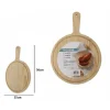 TAGLIERE LEGNO ROTONDO AFFETTA PANE SALUMI CARNE PIZZA CON MANICO 36X25CM 74197