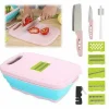 TAGLIERE MULTIFUNZIONE 9 IN 1 PIEGHEVOLE AFFETTA VERDURE COLTELLI CUCINA