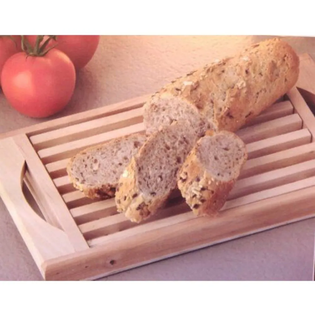 TAGLIERE PER PANE IN LEGNO CON GRIGLIA ESTRAIBILE PER BRICIOLE 30 X 18 CM