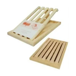 TAGLIERE PER PANE IN LEGNO CON RACCOGLI BRICIOLE E GRIGLIA REMOVIBILE 39 X 23 CM
