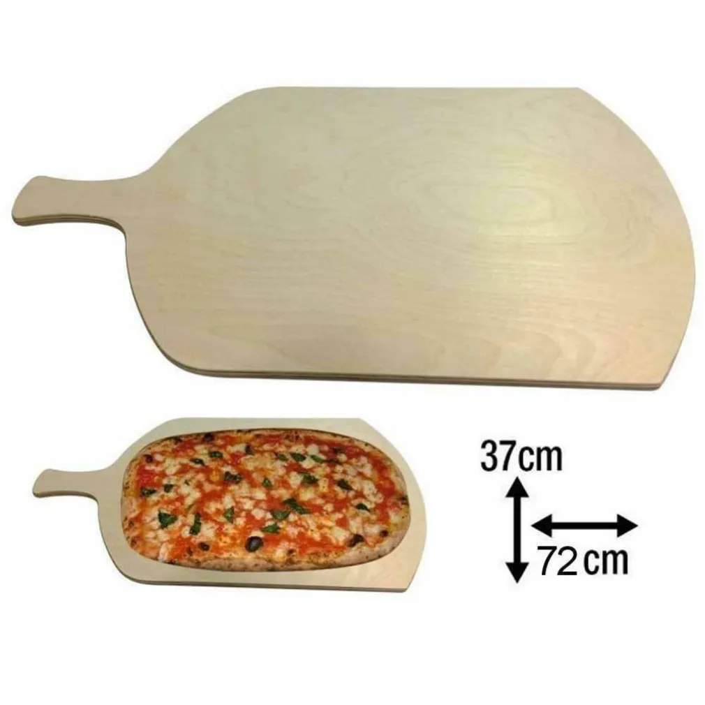 TAGLIERE PER PIZZA A METRO TEGLIA VASSOIO LEGNO RETTANGOLARE CON MANICO 72X37CM