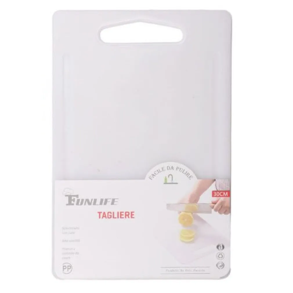 TAGLIERE PLASTICA CON CANALE SCANALATURA 30X20X0.5CM FRUTTA VERDURE CUCINA 99412