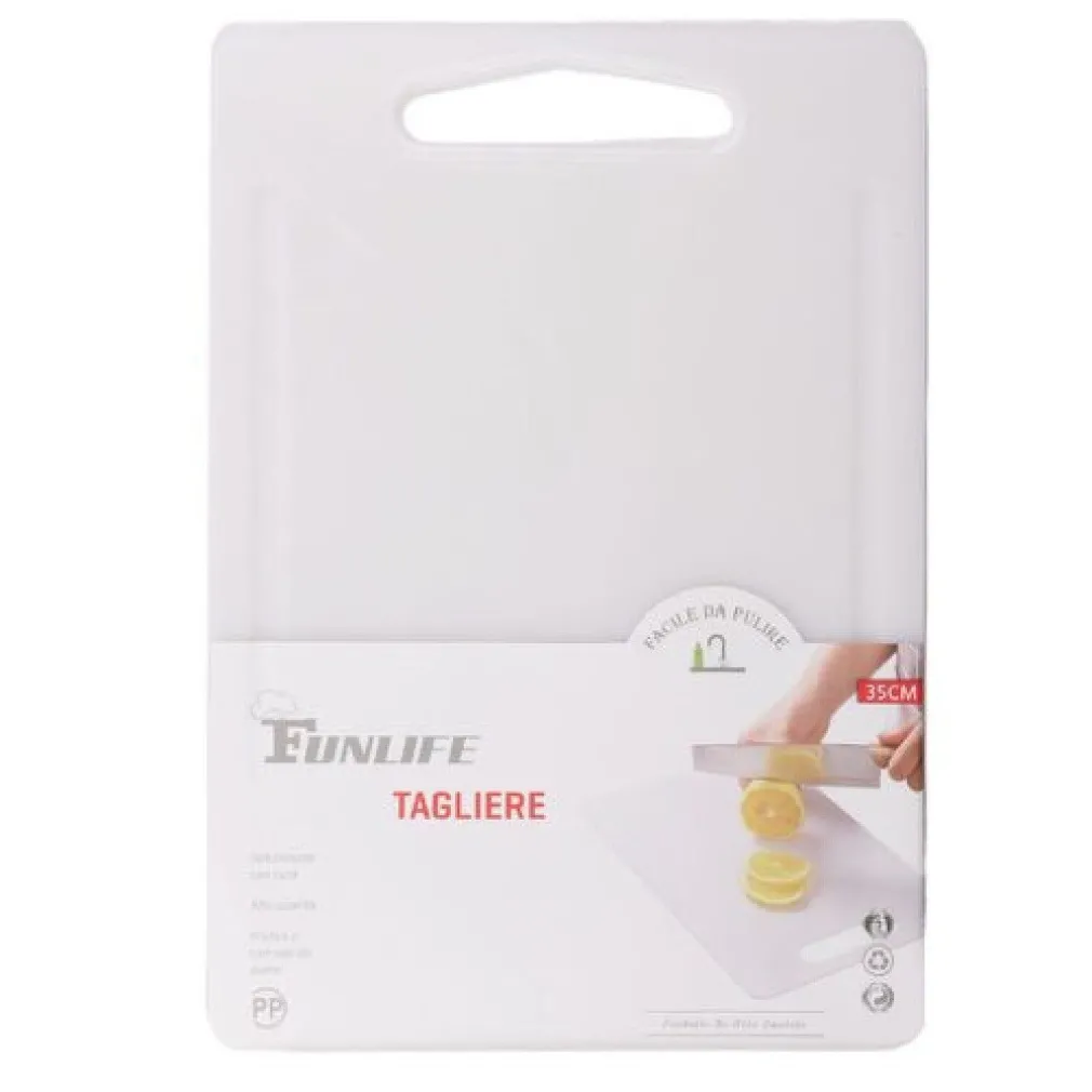 TAGLIERE PLASTICA CON CANALE SCANALATURA 35X25X0.5CM FRUTTA VERDURE CUCINA 99413