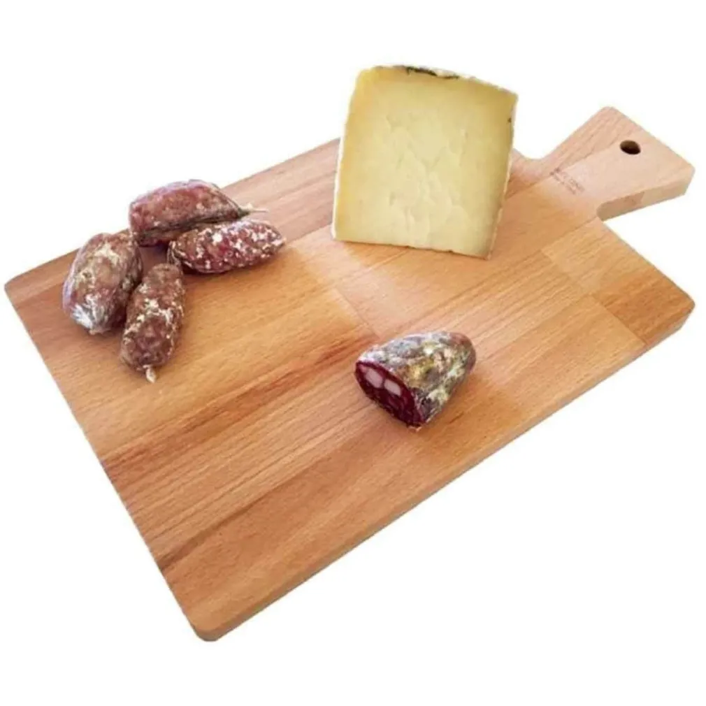TAGLIERE VASSOIO PIANO DI LAVORO IN LEGNO DI FAGGIO CON MANICO 41X23CM CUCINA
