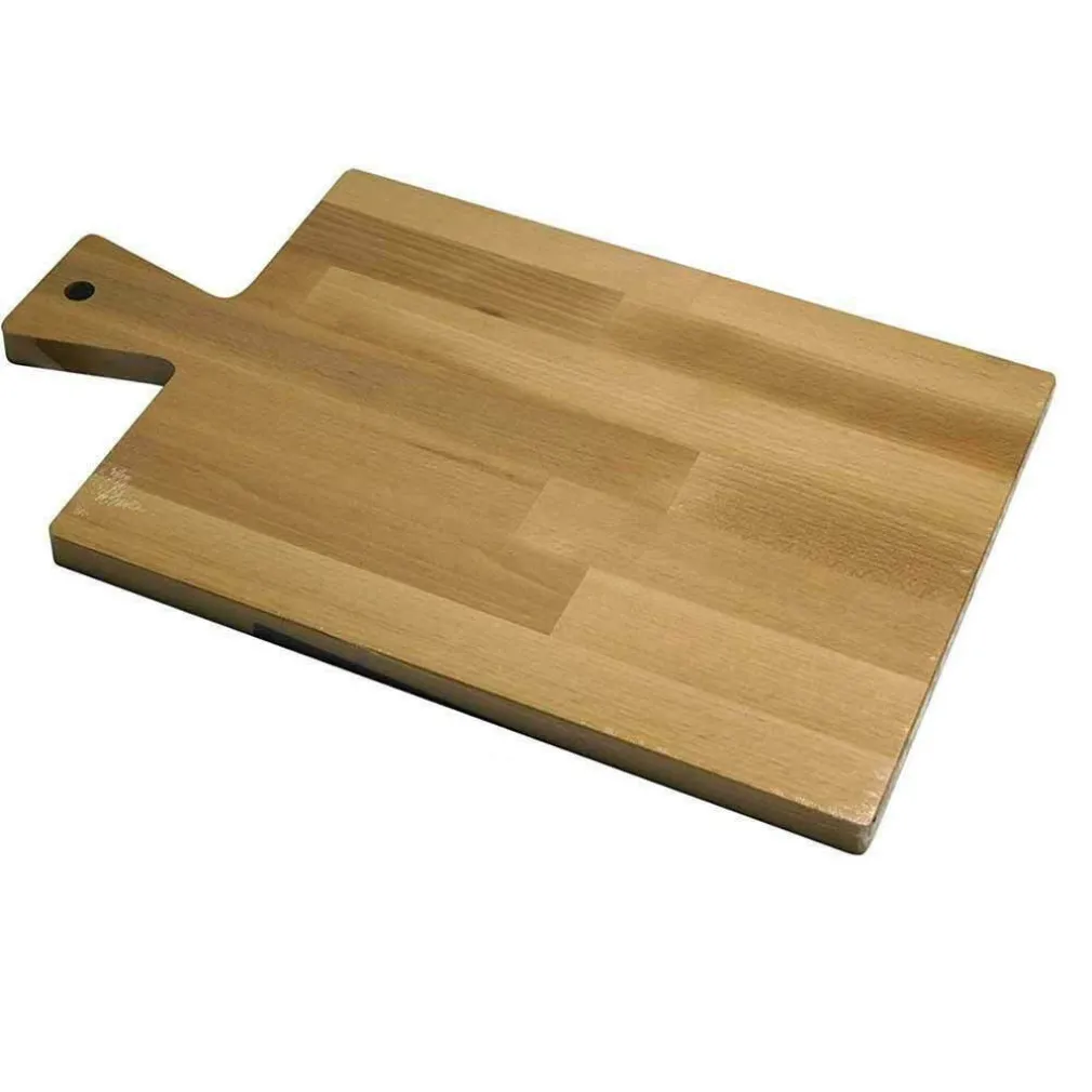 TAGLIERE VASSOIO PIANO DI LAVORO IN LEGNO DI FAGGIO CON MANICO 41X23CM CUCINA