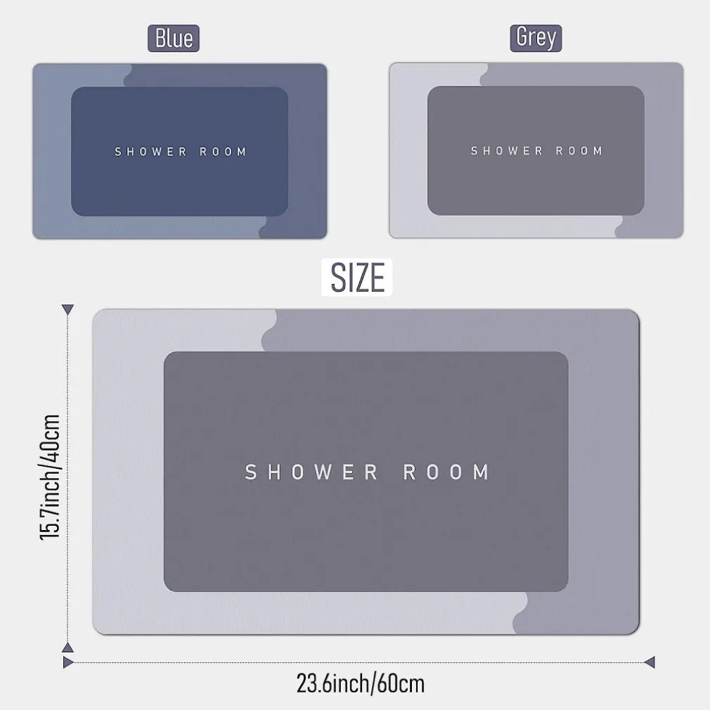 TAPPETINO DA BAGNO ANTISCIVOLO ASSORBENTE DIATOMITE CASA CUCINA CAMERA 40X60 CM