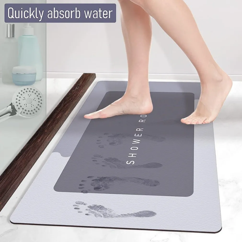 TAPPETINO DA BAGNO ANTISCIVOLO ASSORBENTE DIATOMITE CASA CUCINA CAMERA 40X60 CM