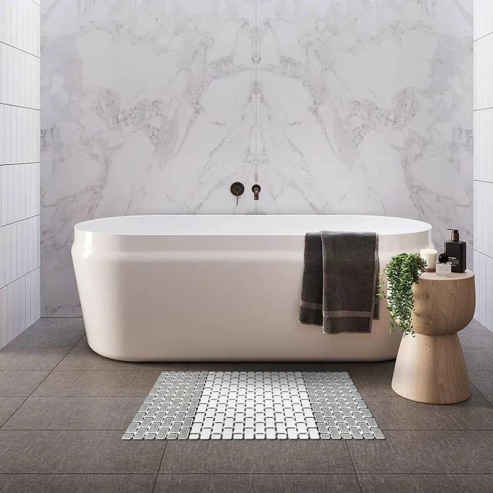 TAPPETO ANTISCIVOLO DA VASCA BAGNO DOCCIA 39,5X73,5CM EFFETTO MATTONCINI BICOLORE 10800