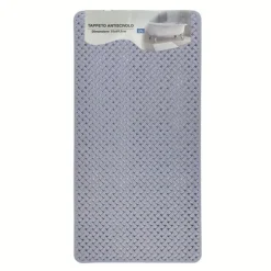 TAPPETO ANTISCIVOLO EFFETTO INTRECCIATO GRIGIO PER VASCA DA BAGNO DOCCIA 35X69.5CM 10796