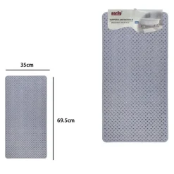 TAPPETO ANTISCIVOLO EFFETTO INTRECCIATO GRIGIO PER VASCA DA BAGNO DOCCIA 35X69.5CM 10796