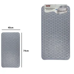 TAPPETO ANTISCIVOLO INTRECCIO GEOMETRICO GRIGIO PER VASCA DA BAGNO DOCCIA 40X74CM 10799