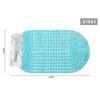 TAPPETO ANTISCIVOLO OVALE DIAMANTE BLU LAGO PER VASCA BAGNO DOCCIA 36X66CM 87863