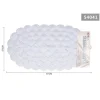 TAPPETO ANTISCIVOLO OVALE CON CONCHIGLIE BIANCO VASCA BAGNO DOCCIA 67X37CM 54041