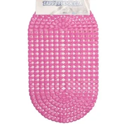 TAPPETO ANTISCIVOLO OVALE DIAMANTE ROSA PER VASCA BAGNO DOCCIA 36 X 66 CM 87864