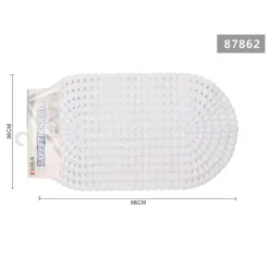 TAPPETO ANTISCIVOLO OVALE DIAMANTE BIANCO PER VASCA BAGNO DOCCIA 36 X 66CM 87862