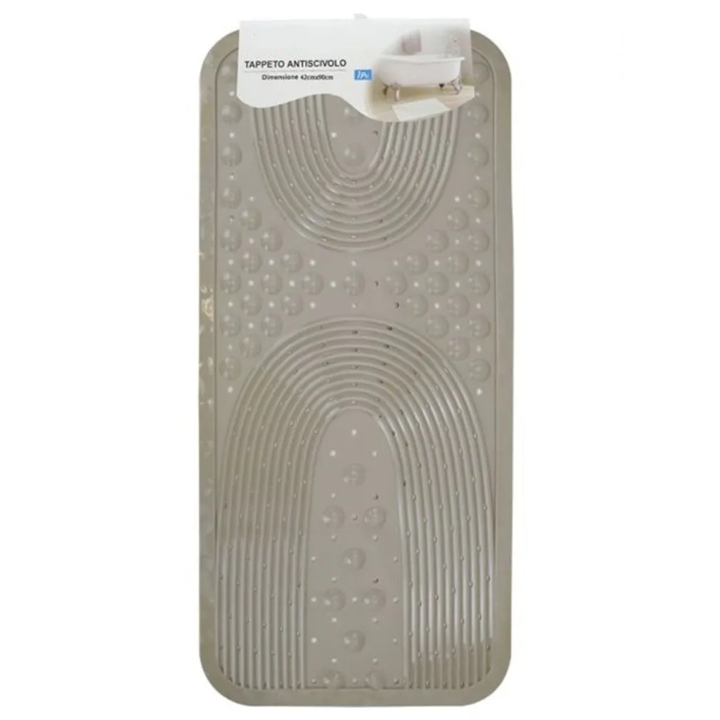 TAPPETO ANTISCIVOLO PER VASCA DA BAGNO DOCCIA TORTORA 42X90CM RETTANGOLARE 87554