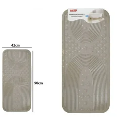 TAPPETO ANTISCIVOLO PER VASCA DA BAGNO DOCCIA TORTORA 42X90CM RETTANGOLARE 87554