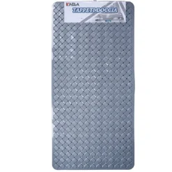 TAPPETO ANTISCIVOLO RETTANGOLO INTRECCIATO GRIGIO PER BAGNO DOCCIA 38X77CM 87888