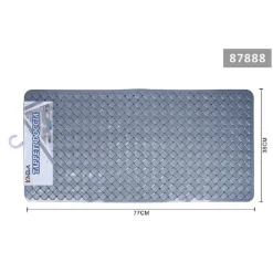 TAPPETO ANTISCIVOLO RETTANGOLO INTRECCIATO GRIGIO PER BAGNO DOCCIA 38X77CM 87888
